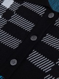 Burberry Unisex Classic Checkered Contrast Wool Polo Knitted Short Sleeve