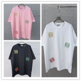 Loewe 26SS Fashion Embroidered Logo Short Sleeve Unisex Canal Loose T-shirt