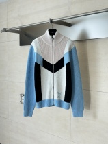 Louis Vuitton 26SS Fashion Color blocked Checkered Jacquard Knitted Zipper Jacket Louis Vuitton 26SS Fashion Color blocked Checkered Jacquard Knitted Zipper Jacket