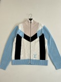 Louis Vuitton 26SS Fashion Color blocked Checkered Jacquard Knitted Zipper Jacket