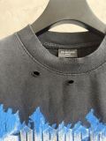 Balenciaga 26SS Fashion Eiffel Tower Lightning Printed T-shirt Couple Casual Oversize Short Sleeve