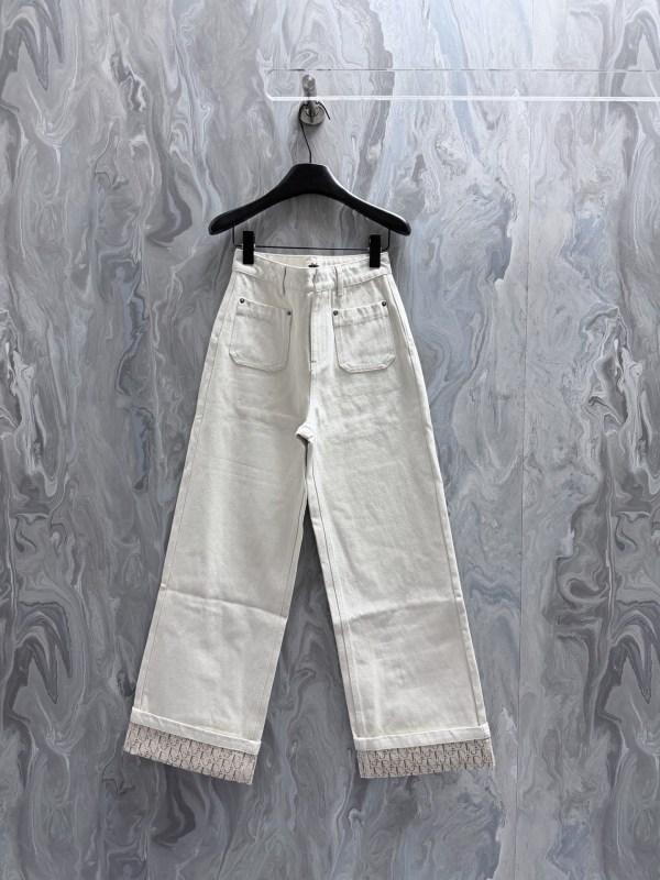 Dior 26SS Fashion Logo Printed Pocket Wide Leg Jeans