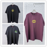 Gucci 26SS Classic Crack GG Printed Short Sleeve Unisex Canal Loose T-shirt