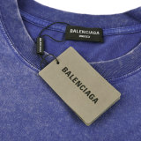 Balenciaga Classic Logo Printed Round Neck Short Sleeve Unisex Casual Washed T-shirt