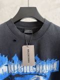 Balenciaga 26SS Fashion Eiffel Tower Lightning Printed T-shirt Couple Casual Oversize Short Sleeve