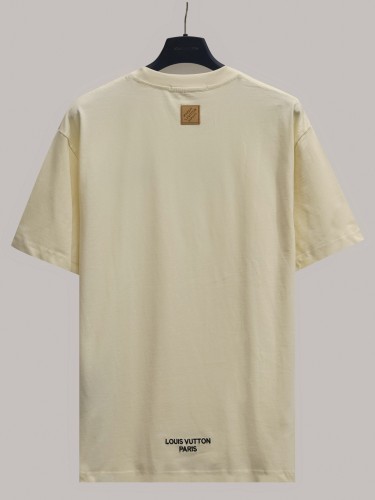 Louis Vuitton Classic Embroidered Letter Round Neck T-shirt Couple Casual Versatile Short Sleeve