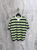 Prada 26SS Fashion Stripe T-shirt Couple Versatile Casual Short Sleeve