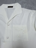 Louis Vuitton 26SS Classic 3D Embroidered Logo Silk Short Sleeved Shirt