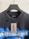 Balenciaga 26SS Fashion Eiffel Tower Lightning Printed T-shirt Couple Casual Oversize Short Sleeve