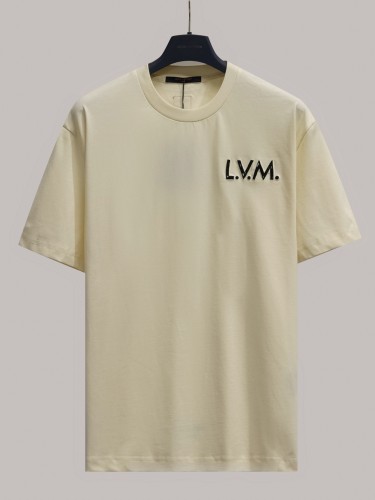Louis Vuitton Classic Embroidered Letter Round Neck T-shirt Couple Casual Versatile Short Sleeve