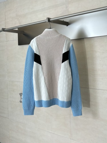 Louis Vuitton 26SS Fashion Color blocked Checkered Jacquard Knitted Zipper Jacket