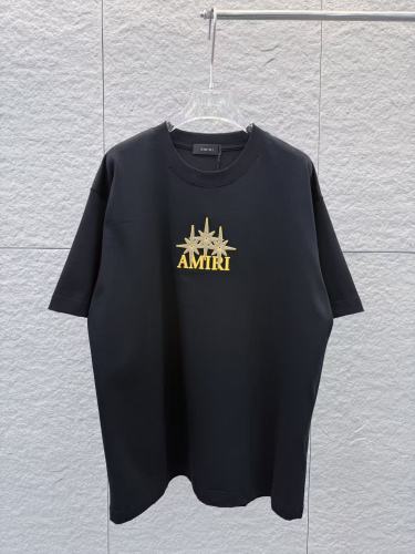 AMIRI 26SS Classic Towel Embroidered Logo Short Sleeve Unisex Canal Round Neck T-shirt