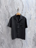 Louis Vuitton 26SS Classic 3D Embroidered Logo Silk Short Sleeved Shirt