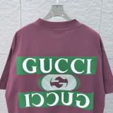 Gucci 26SS Classic 3D Overlapping Logo Printed Short Sleeve Unisex Canal Loose T-shirt