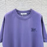 Dior 26SS Classic 3D Embroidered Logo Short Sleeve Unisex Canal Round Neck T-shirt