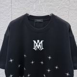 Amiri 26SS Fashion Hexagonal Star Printed Embroidered Logo Short Sleeve Unisex Canal Round Neck T-shirt