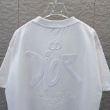 Dior 26SS Classic 3D Embroidered Logo Short Sleeve Unisex Canal Round Neck T-shirt