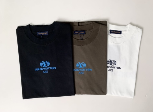 Louis Vuitton Classic Crack Adhesive Logo Printed Short Sleeve Unisex Canal Loose T-shirt