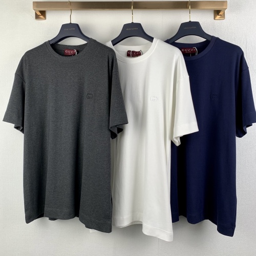Gucci Classic Embroidery GG Round Neck T-shirt Couple Casual Versatile Short Sleeve