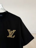 Louis Vuitton Classic Hollow Embroidery Logo Round Neck T-shirt Unisex Loose Casual Short Sleeve