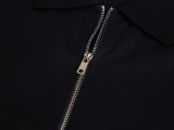 Prada Couple Classic Triangle Logo Half Zipper Collar Polo Shirt