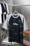 Balenciaga 26SS Fashion Color Contrast Splicing Embroidered Logo T-shirt Couple Casual Oversize Short Sleeve