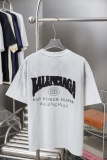 Balenciaga 26SS Retro Hot Diamond Logo Washed T-shirt Couple Casual Oversize Short Sleeve