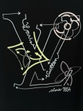 Louis Vuitton Fashion Embroidered Logo Round Neck T-shirt Unisex Loose Casual Short Sleeve