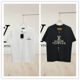 Louis Vuitton Fashion Embroidered Logo T-shirt Unisex Loose Casual Short Sleeve
