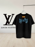 Louis Vuitton Fashion Heavy Industries Embroidered Logo Round Neck T-shirt Unisex Loose Casual Short Sleeve