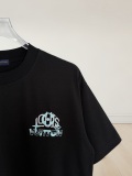 Louis Vuitton Fashion Heavy Industries Embroidered Logo Round Neck T-shirt Unisex Loose Casual Short Sleeve