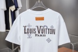 Louis Vuitton 26SS Classic Leather Embroidered Logo Short Sleeve Couple Casual Oversize T-shirt