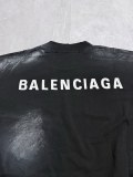 Balenciaga 26SS Retro Embroidered Logo Wash Short Sleeve Couple Casual Loose T-shirt
