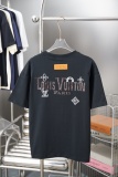 Louis Vuitton 26SS Classic Leather Embroidered Logo Short Sleeve Couple Casual Oversize T-shirt