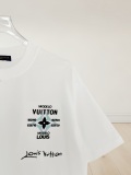 Louis Vuitton Fashion Embroidered Logo T-shirt Unisex Loose Casual Short Sleeve