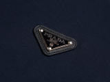 Prada Couple Classic Triangle Logo Half Zipper Collar Polo Shirt