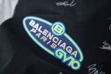 Balenciaga 26SS Fashion Color Contrast Splicing Embroidered Logo T-shirt Couple Casual Oversize Short Sleeve