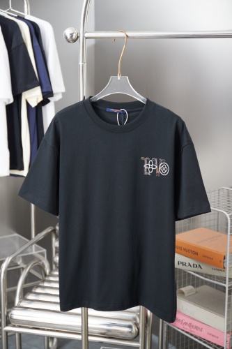 Louis Vuitton 26SS Classic Leather Embroidered Logo Short Sleeve Couple Casual Oversize T-shirt