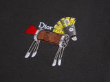 Dior Fashion Personalized Embroidered Polo Neck T-shirt Unisex Casual Versatile Short Sleeve