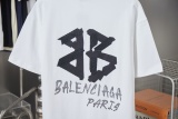 Balenciaga 26SS Classic Hot Diamond Embroidered Logo T-shirt Couple Casual Oversize Short Sleeve