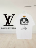 Louis Vuitton Classic Heavy Industries Embroidered Logo Round Neck T-shirt Unisex Loose Casual Short Sleeve