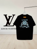 Louis Vuitton Fashion Heavy Industries Embroidered Logo Round Neck T-shirt Unisex Loose Casual Short Sleeve