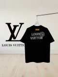 Louis Vuitton Classic Embroidered Logo Round Neck T-shirt Unisex Loose Casual Short Sleeve