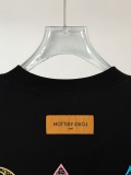 Louis Vuitton Classic Hollow Embroidery Logo Round Neck T-shirt Unisex Loose Casual Short Sleeve