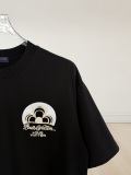 Louis Vuitton Classic Heavy Industries Embroidered Logo Round Neck T-shirt Unisex Loose Casual Short Sleeve