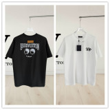 Louis Vuitton Fashion Embroidered Logo T-shirt Unisex Loose Casual Short Sleeve