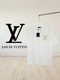 Louis Vuitton Classic Hollow Embroidery Logo Round Neck T-shirt Unisex Loose Casual Short Sleeve