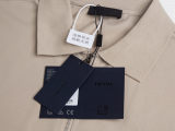 Prada Couple Classic Triangle Logo Half Zipper Collar Polo Shirt