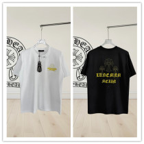 Chrome Hearts Fashion Patch Embroidered Round Neck T-shirt Unisex Loose Casual Short Sleeve Chrome Hearts Fashion Patch Embroidered Round Neck T-shirt Unisex Loose Casual Short Sleeve