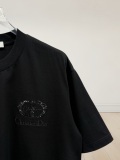 Dior Fashion Bead Embroidered Logo Round Neck T-shirt Unisex Loose Casual Short Sleeve